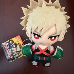 Red and Green Stuffed Animal with Expressive Features